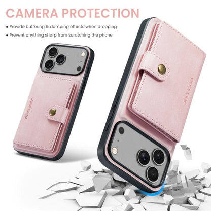 For iPhone 17 Pro JEEHOOD J01 Retro Magnetic Detachable Wallet Phone Case(Pink) - iPhone 17 Pro Cases by JEEHOOD | Online Shopping UK | buy2fix