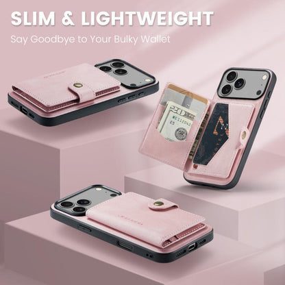 For iPhone 17 Pro JEEHOOD J01 Retro Magnetic Detachable Wallet Phone Case(Pink) - iPhone 17 Pro Cases by JEEHOOD | Online Shopping UK | buy2fix