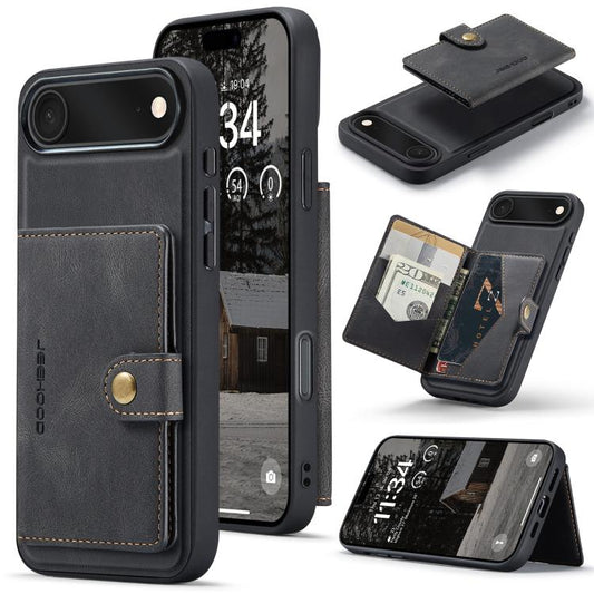 For iPhone Air JEEHOOD J01 Retro Magnetic Detachable Wallet Phone Case(Black) - iPhone Air Cases by JEEHOOD | Online Shopping UK | buy2fix