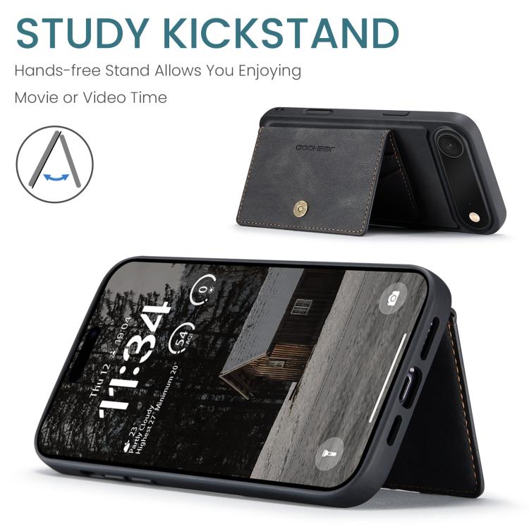 For iPhone Air JEEHOOD J01 Retro Magnetic Detachable Wallet Phone Case(Black) - iPhone Air Cases by JEEHOOD | Online Shopping UK | buy2fix