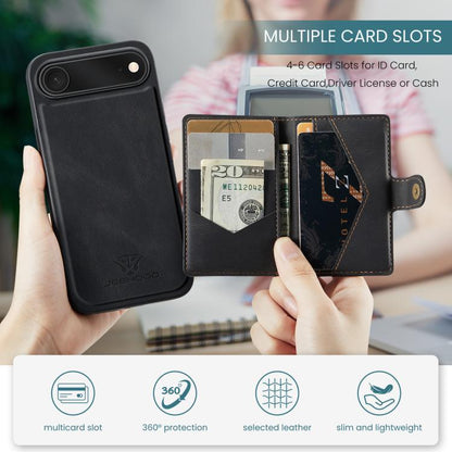 For iPhone Air JEEHOOD J01 Retro Magnetic Detachable Wallet Phone Case(Black) - iPhone Air Cases by JEEHOOD | Online Shopping UK | buy2fix