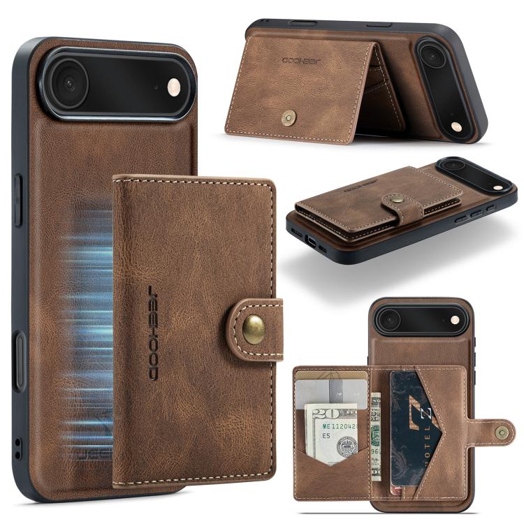 For iPhone Air JEEHOOD J01 Retro Magnetic Detachable Wallet Phone Case(Brown) - iPhone Air Cases by JEEHOOD | Online Shopping UK | buy2fix