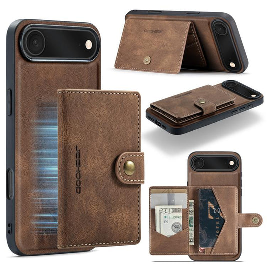 For iPhone Air JEEHOOD J01 Retro Magnetic Detachable Wallet Phone Case(Brown) - iPhone Air Cases by JEEHOOD | Online Shopping UK | buy2fix