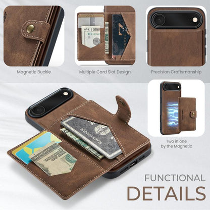 For iPhone Air JEEHOOD J01 Retro Magnetic Detachable Wallet Phone Case(Brown) - iPhone Air Cases by JEEHOOD | Online Shopping UK | buy2fix