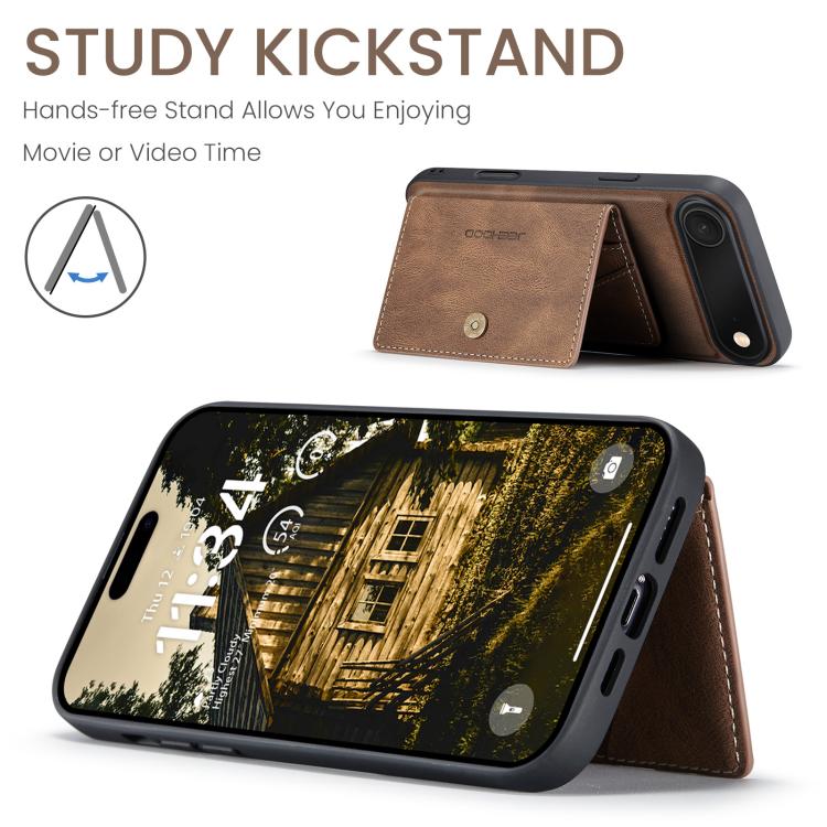 For iPhone Air JEEHOOD J01 Retro Magnetic Detachable Wallet Phone Case(Brown) - iPhone Air Cases by JEEHOOD | Online Shopping UK | buy2fix