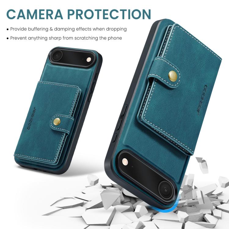 For iPhone 17 Air JEEHOOD J01 Retro Magnetic Detachable Wallet Phone Case(Blue) - iPhone 17 Air Cases by JEEHOOD | Online Shopping UK | buy2fix
