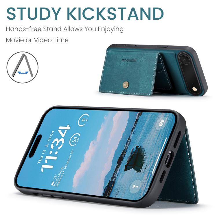 For iPhone 17 Air JEEHOOD J01 Retro Magnetic Detachable Wallet Phone Case(Blue) - iPhone 17 Air Cases by JEEHOOD | Online Shopping UK | buy2fix