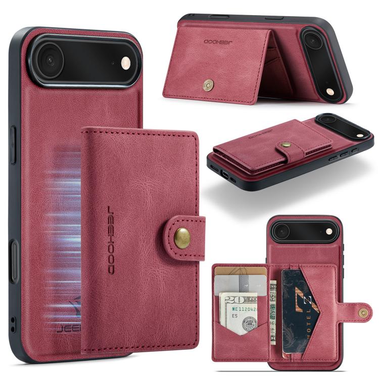 For iPhone Air JEEHOOD J01 Retro Magnetic Detachable Wallet Phone Case(Red) - iPhone Air Cases by JEEHOOD | Online Shopping UK | buy2fix