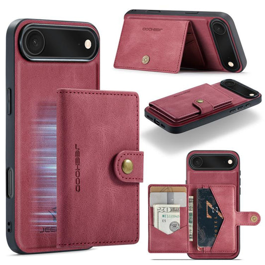 For iPhone Air JEEHOOD J01 Retro Magnetic Detachable Wallet Phone Case(Red) - iPhone Air Cases by JEEHOOD | Online Shopping UK | buy2fix