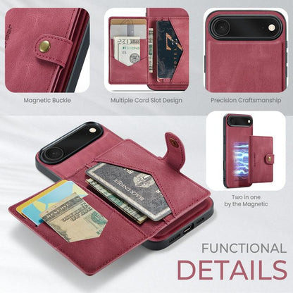For iPhone Air JEEHOOD J01 Retro Magnetic Detachable Wallet Phone Case(Red) - iPhone Air Cases by JEEHOOD | Online Shopping UK | buy2fix