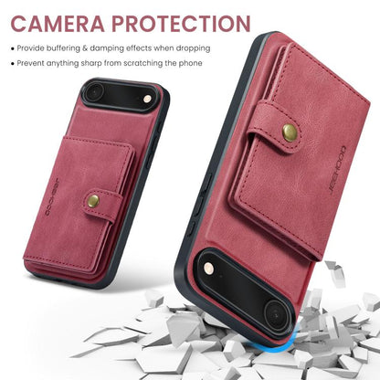 For iPhone Air JEEHOOD J01 Retro Magnetic Detachable Wallet Phone Case(Red) - iPhone Air Cases by JEEHOOD | Online Shopping UK | buy2fix