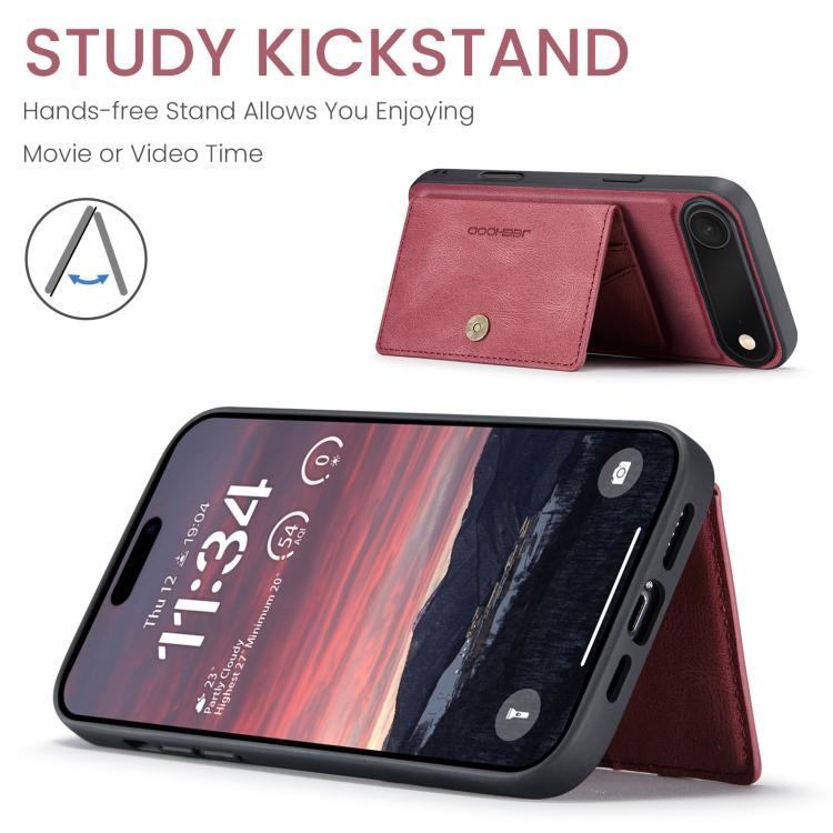 For iPhone Air JEEHOOD J01 Retro Magnetic Detachable Wallet Phone Case(Red) - iPhone Air Cases by JEEHOOD | Online Shopping UK | buy2fix