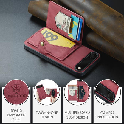 For iPhone Air JEEHOOD J01 Retro Magnetic Detachable Wallet Phone Case(Red) - iPhone Air Cases by JEEHOOD | Online Shopping UK | buy2fix