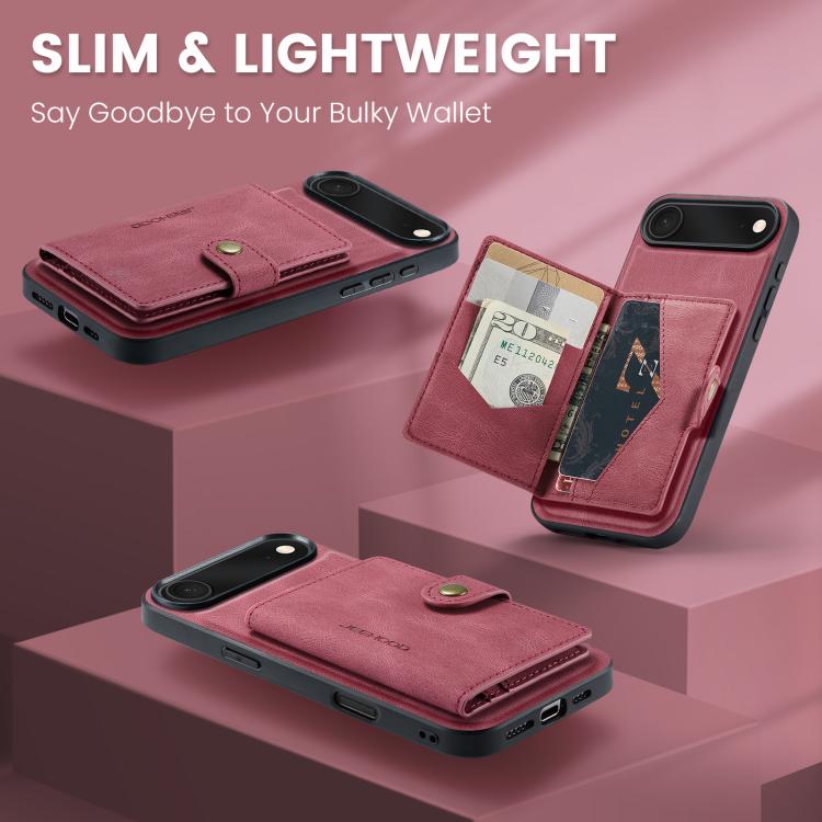 For iPhone Air JEEHOOD J01 Retro Magnetic Detachable Wallet Phone Case(Red) - iPhone Air Cases by JEEHOOD | Online Shopping UK | buy2fix
