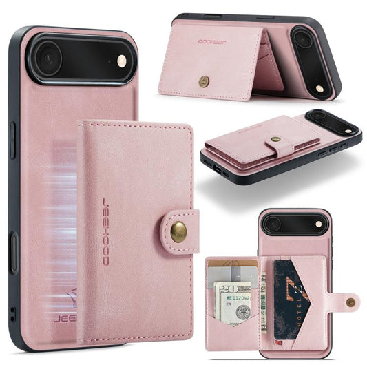 For iPhone Air JEEHOOD J01 Retro Magnetic Detachable Wallet Phone Case(Pink) - iPhone Air Cases by JEEHOOD | Online Shopping UK | buy2fix