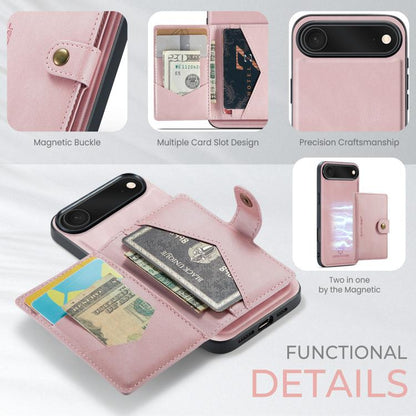 For iPhone Air JEEHOOD J01 Retro Magnetic Detachable Wallet Phone Case(Pink) - iPhone Air Cases by JEEHOOD | Online Shopping UK | buy2fix