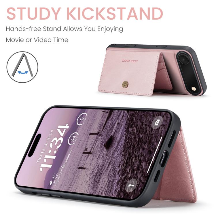For iPhone Air JEEHOOD J01 Retro Magnetic Detachable Wallet Phone Case(Pink) - iPhone Air Cases by JEEHOOD | Online Shopping UK | buy2fix