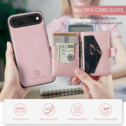For iPhone Air JEEHOOD J01 Retro Magnetic Detachable Wallet Phone Case(Pink) - iPhone Air Cases by JEEHOOD | Online Shopping UK | buy2fix