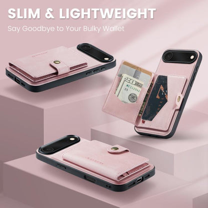 For iPhone Air JEEHOOD J01 Retro Magnetic Detachable Wallet Phone Case(Pink) - iPhone Air Cases by JEEHOOD | Online Shopping UK | buy2fix