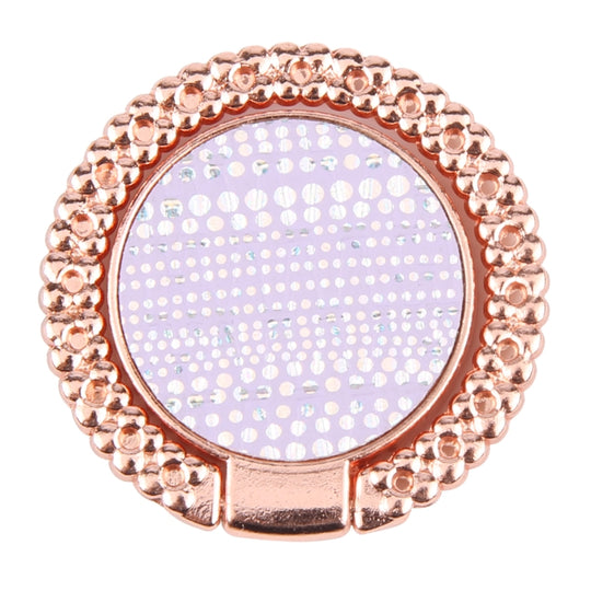 Flash Diamond Metal Mobile Phone Ring Holder(Rose Gold+Purple)