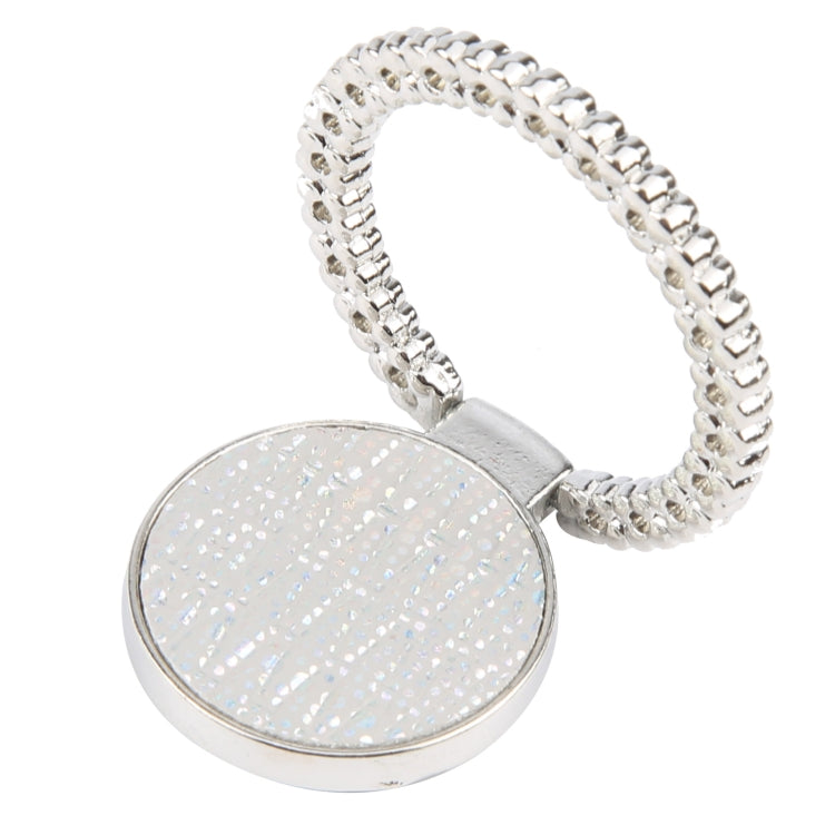 Flash Diamond Metal Mobile Phone Ring Holder(Silver+White) - Ring Holder by buy2fix | Online Shopping UK | buy2fix