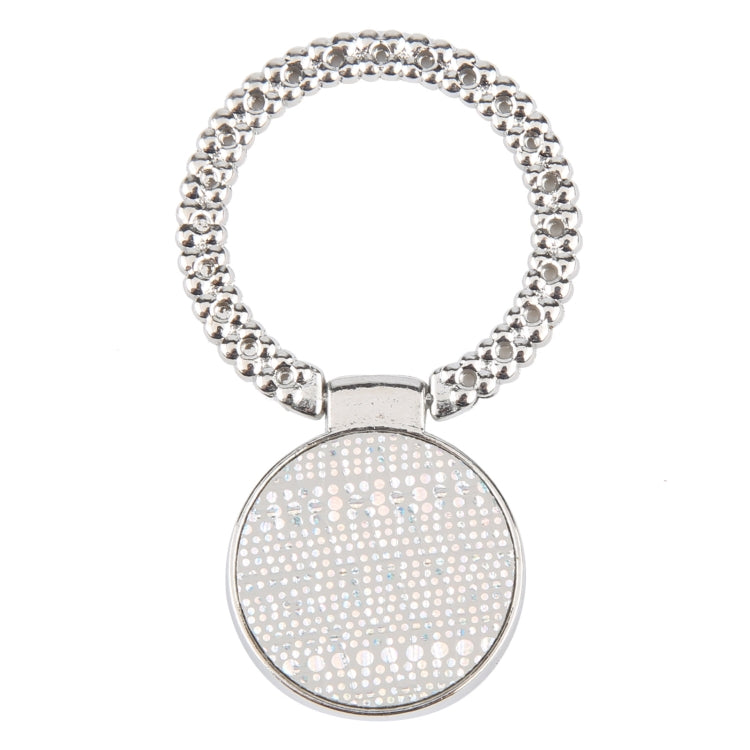 Flash Diamond Metal Mobile Phone Ring Holder(Silver+White) - Ring Holder by buy2fix | Online Shopping UK | buy2fix