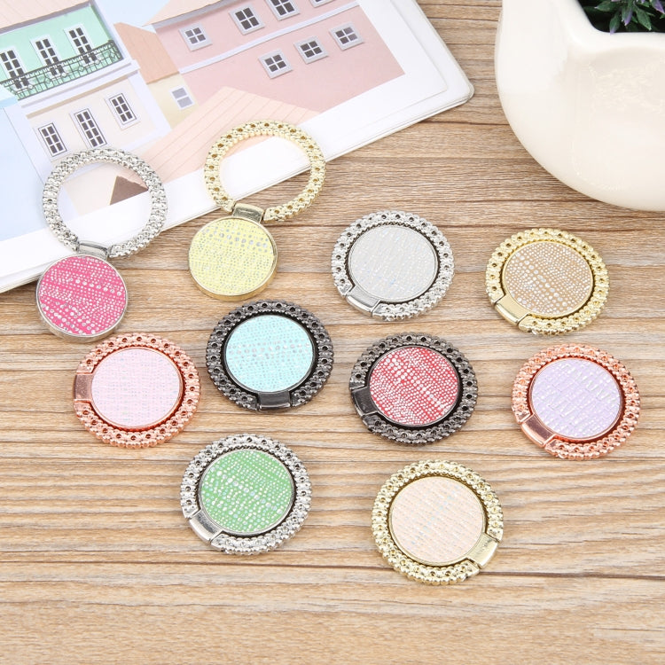 Flash Diamond Metal Mobile Phone Ring Holder(Black+Sky Blue) - Ring Holder by buy2fix | Online Shopping UK | buy2fix