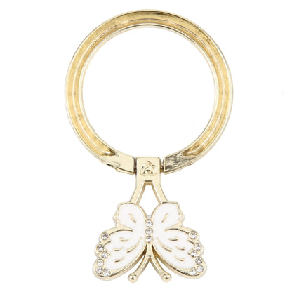 Butterfly Metal Mobile Phone Ring Holder(White) - Ring Holder by buy2fix | Online Shopping UK | buy2fix