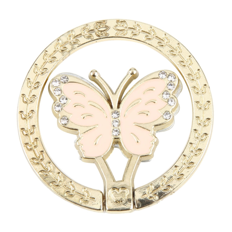 Butterfly Metal Mobile Phone Ring Holder(Pink) - Ring Holder by buy2fix | Online Shopping UK | buy2fix