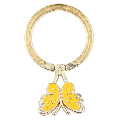 Butterfly Metal Mobile Phone Ring Holder(Yellow) - Ring Holder by buy2fix | Online Shopping UK | buy2fix