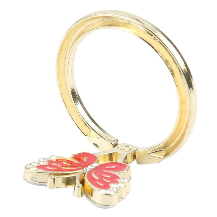 Butterfly Metal Mobile Phone Ring Holder(Red) - Ring Holder by buy2fix | Online Shopping UK | buy2fix