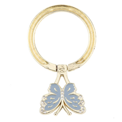 Butterfly Metal Mobile Phone Ring Holder(Blue) - Ring Holder by buy2fix | Online Shopping UK | buy2fix