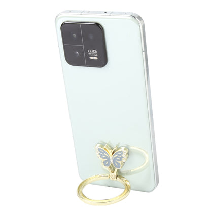 Butterfly Metal Mobile Phone Ring Holder(Blue) - Ring Holder by buy2fix | Online Shopping UK | buy2fix