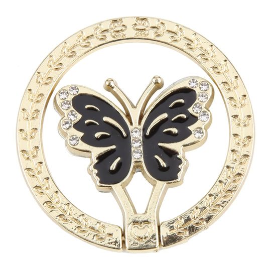 Butterfly Metal Mobile Phone Ring Holder(Black)
