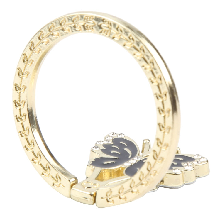 Butterfly Metal Mobile Phone Ring Holder(Black) - Ring Holder by buy2fix | Online Shopping UK | buy2fix