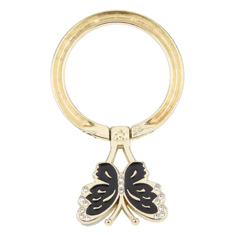 Butterfly Metal Mobile Phone Ring Holder(Black) - Ring Holder by buy2fix | Online Shopping UK | buy2fix