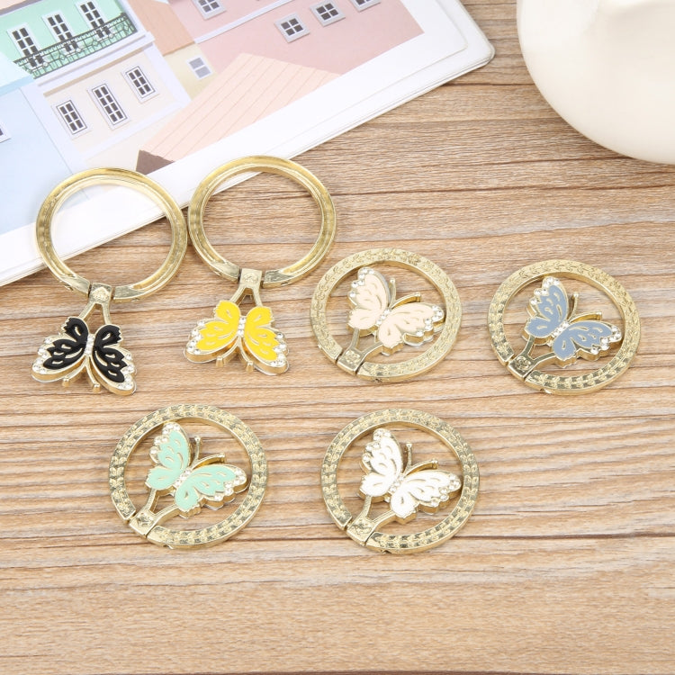 Butterfly Metal Mobile Phone Ring Holder(Yellow) - Ring Holder by buy2fix | Online Shopping UK | buy2fix