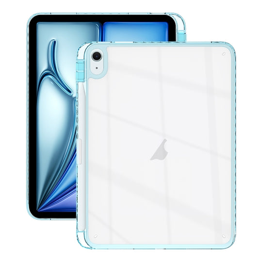 For iPad Air 11 2026 / 2025 / 2024 Acrylic Hybrid TPU Tablet Case with Pen Slot(Light Blue)