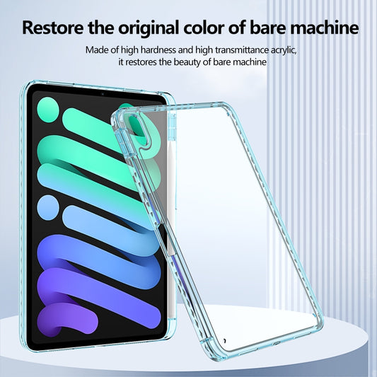 For iPad Air 11 2025 / 2024 / 2022 10.9 Acrylic Hybrid TPU Tablet Case with Pen Slot(Light Blue) by buy2fix