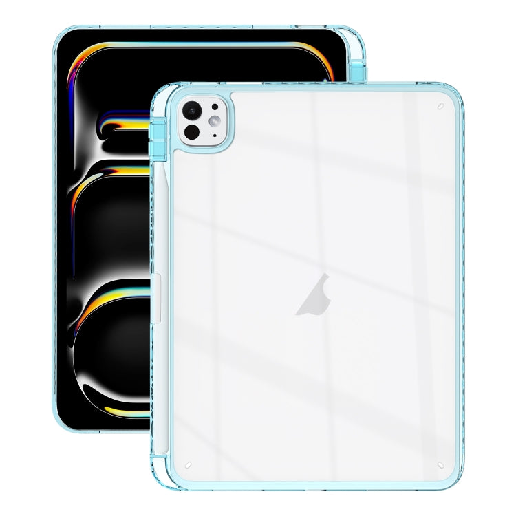 For iPad Pro 11 2025 / 2024 Acrylic Hybrid TPU Tablet Case with Pen Slot(Light Blue) by buy2fix