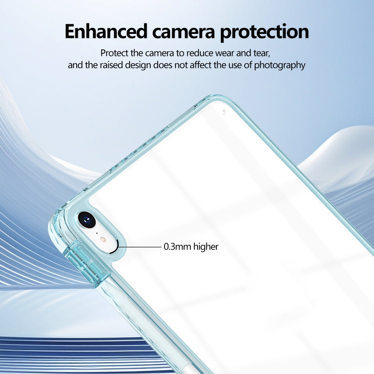 For iPad Pro 11 2025 / 2024 Acrylic Hybrid TPU Tablet Case with Pen Slot(Light Blue) by buy2fix