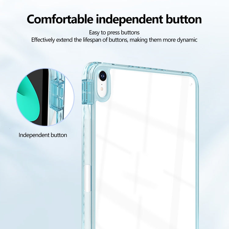For iPad Pro 11 2025 / 2024 Acrylic Hybrid TPU Tablet Case with Pen Slot(Light Blue) by buy2fix