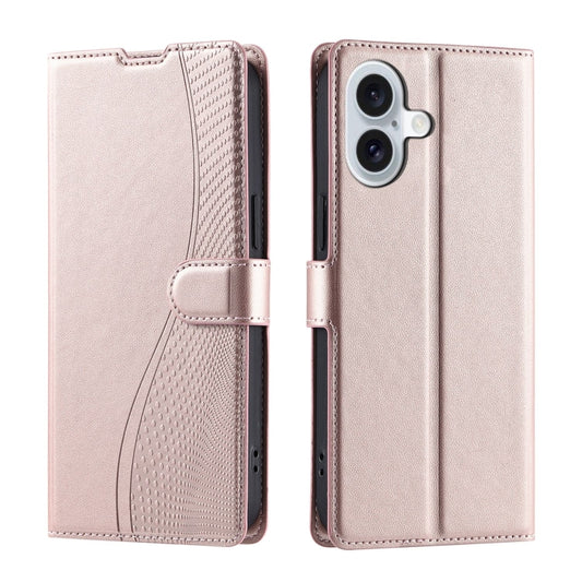 For iPhone 16 Voltage Ultra-thin Dot Leather Phone Case(Rose Gold) by buy2fix