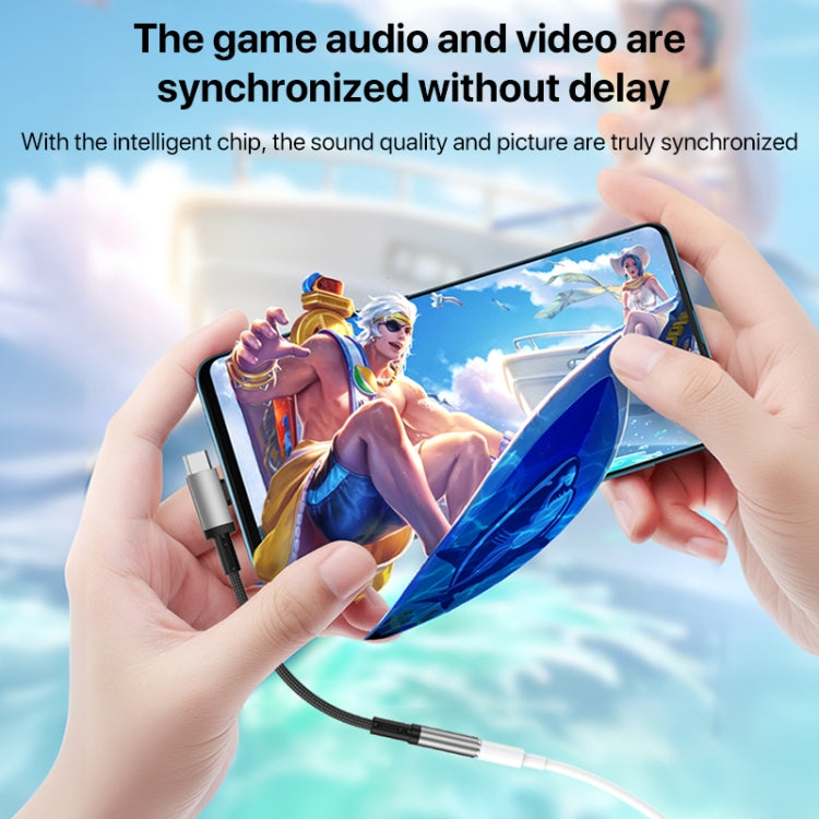 2 in 1 USB-C / Type-C, 8 Pin to 3.5mm Audio Adapter Cable, Length:15.6cm(Grey) - Earphone Adapter by buy2fix | Online Shopping UK | buy2fix