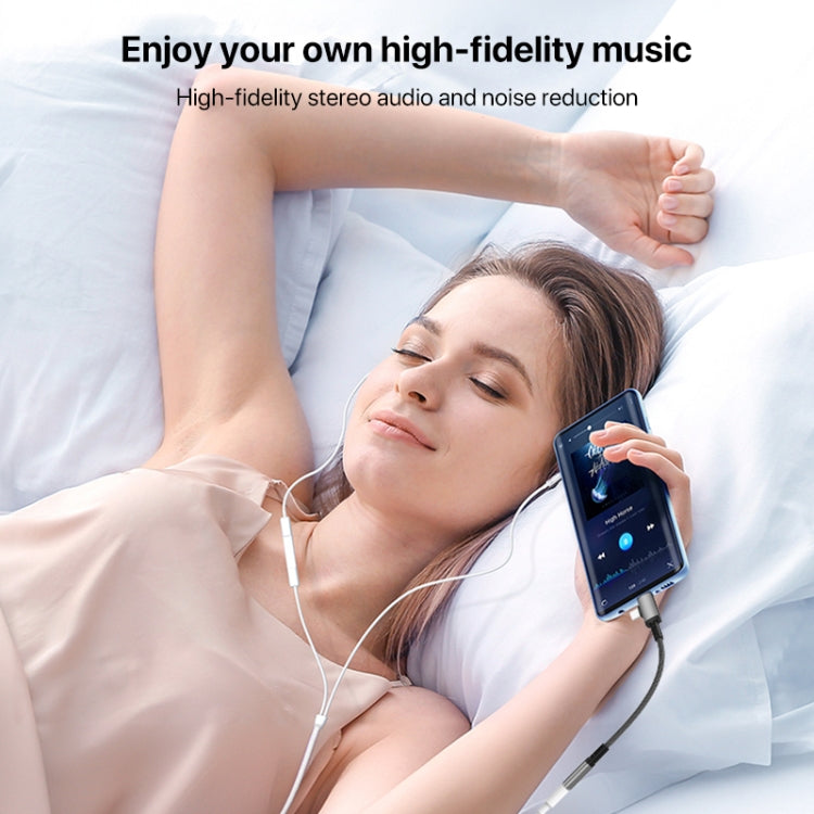 2 in 1 USB-C / Type-C, 8 Pin to 3.5mm Audio Adapter Cable, Length:15.6cm(Grey) - Earphone Adapter by buy2fix | Online Shopping UK | buy2fix