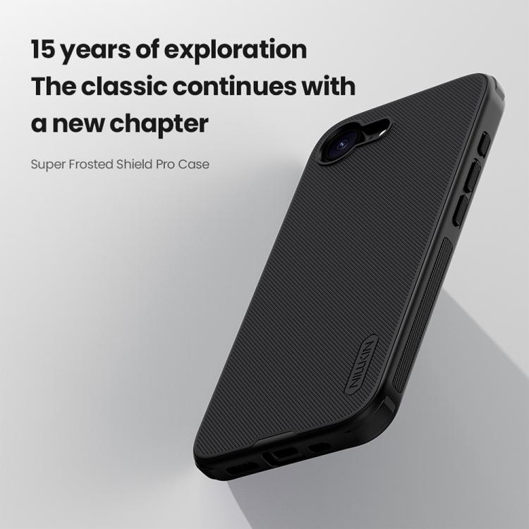 For iPhone 16e NILLKIN Frosted Shield Pro PC + TPU Phone Case(Black) - iPhone 16e Cases by NILLKIN | Online Shopping UK | buy2fix