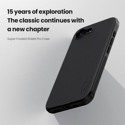 For iPhone 16e NILLKIN Frosted Shield Pro PC + TPU Phone Case(Black) - iPhone 16e Cases by NILLKIN | Online Shopping UK | buy2fix