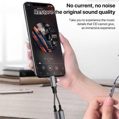 4 in 1 USB-C / Type-C, 8 Pin to 3.5mm, USB-C / Type-C Audio Adapter Cable, Length:70mm(Black) - Earphone Adapter by buy2fix | Online Shopping UK | buy2fix