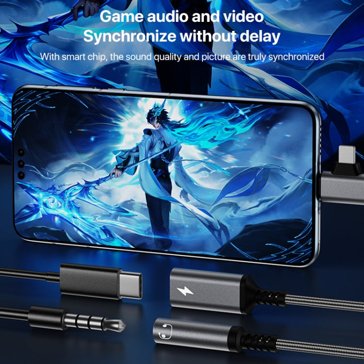 4 in 1 USB-C / Type-C, 8 Pin to 3.5mm, USB-C / Type-C Audio Adapter Cable, Length:70mm(Red) - Earphone Adapter by buy2fix | Online Shopping UK | buy2fix