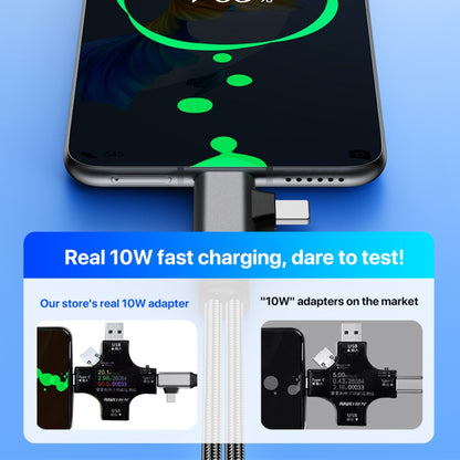 4 in 1 USB-C / Type-C, 8 Pin to 3.5mm, USB-C / Type-C Audio Adapter Cable, Length:70mm(Red) - Earphone Adapter by buy2fix | Online Shopping UK | buy2fix